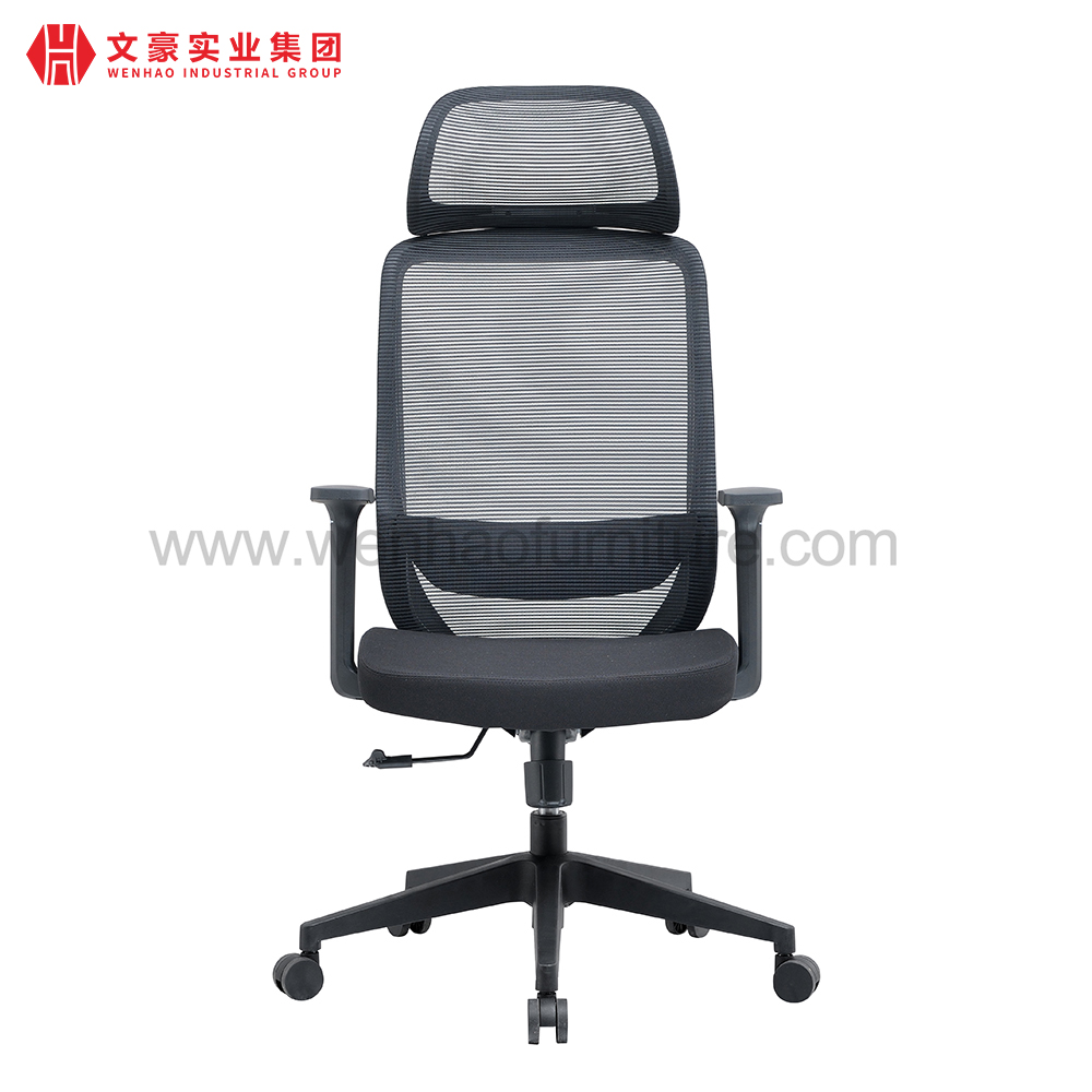 كرسي مكتب مريح شبكي عالي الظهر دوار وكرسي تنفيذي مع مسند رأس قابل للتعديل